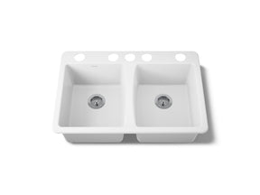 Deerfield® 33" undermount double-bowl kitchen sink