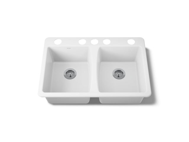Deerfield® 33" undermount double-bowl kitchen sink