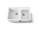 Executive Chef™ 33" undermount double-bowl kitchen sink