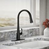 Simplice® Pull-down kitchen sink faucet with three-function sprayhead