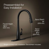 Simplice® Pull-down kitchen sink faucet with three-function sprayhead