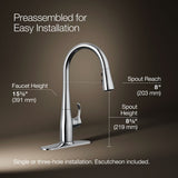 Simplice® Compact pull-down kitchen sink faucet with three-function sprayhead