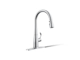 Simplice® Compact pull-down kitchen sink faucet with three-function sprayhead