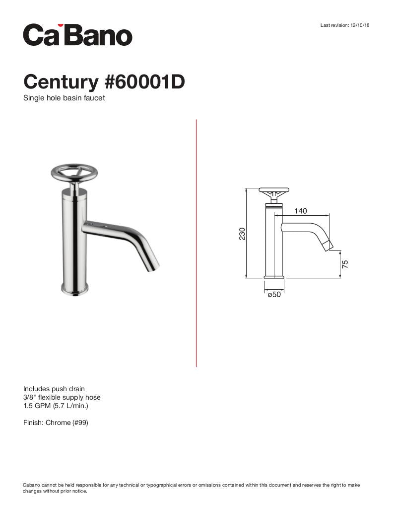 Single hole basin faucet