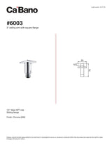 3" Ceiling arm with square flange