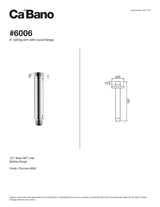 6" ceiling arm with round flange