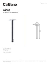 12" ceiling arm with square flange