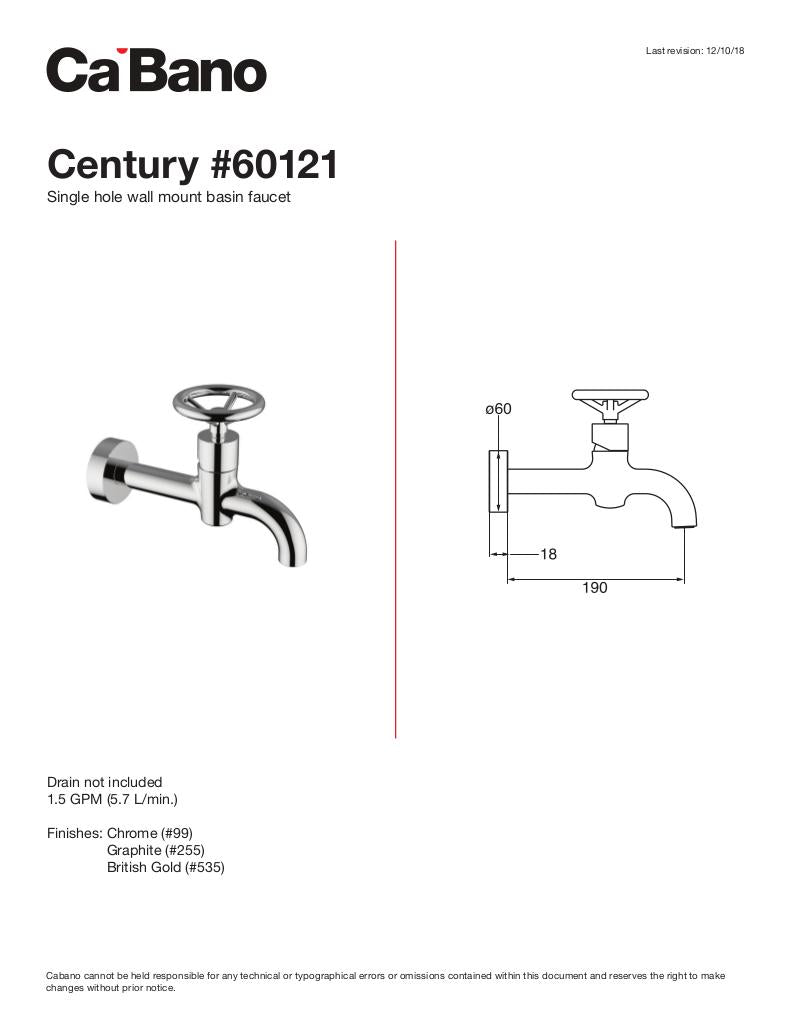 Single hole wall mount basin faucet