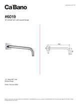 18" shower arm with square flange