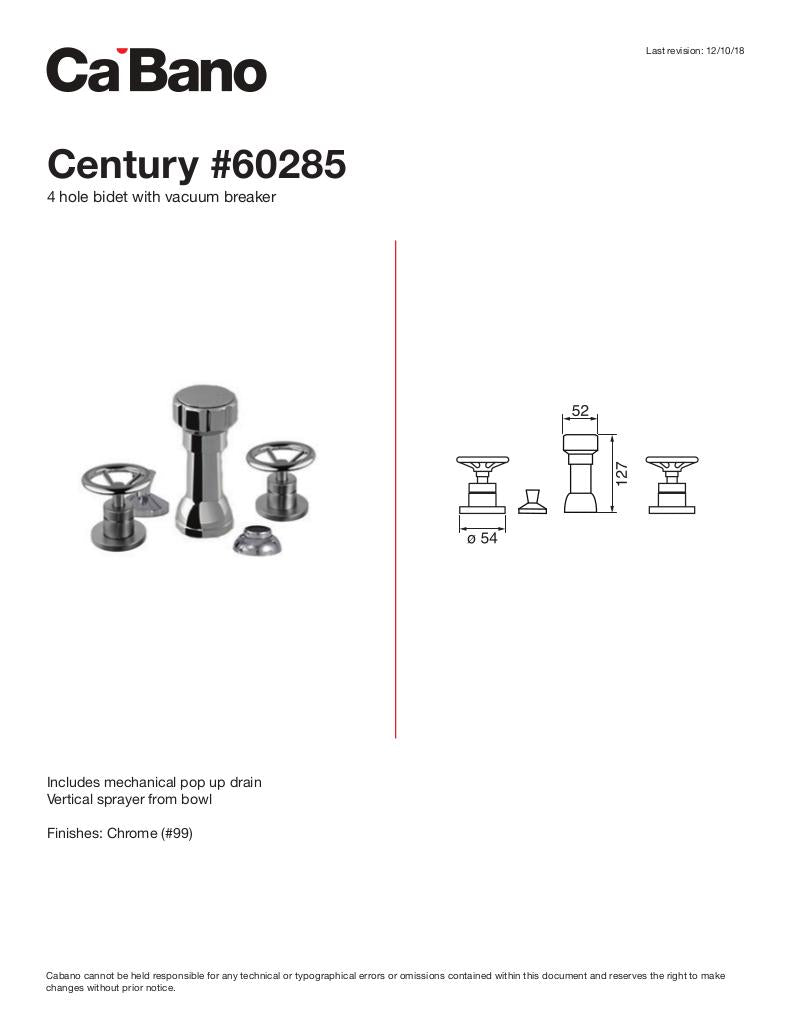 4 Hole bidet with vacuum breaker