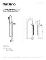 Floor mount tub filler with hand shower