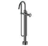 Floor mount tub filler with hand shower