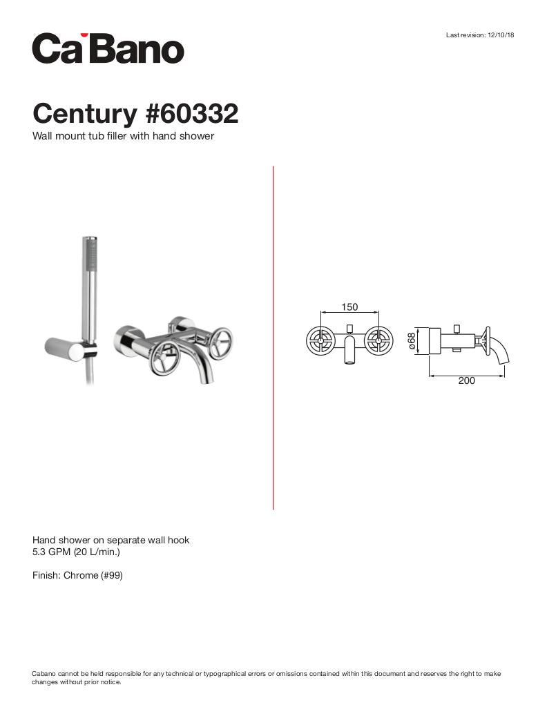 Wall mount tub filler with hand shower