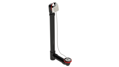 ABS OFFSET WASTE & OVERFLOW PLUG & CHAIN EXTENDED (6040CS-20CP)
