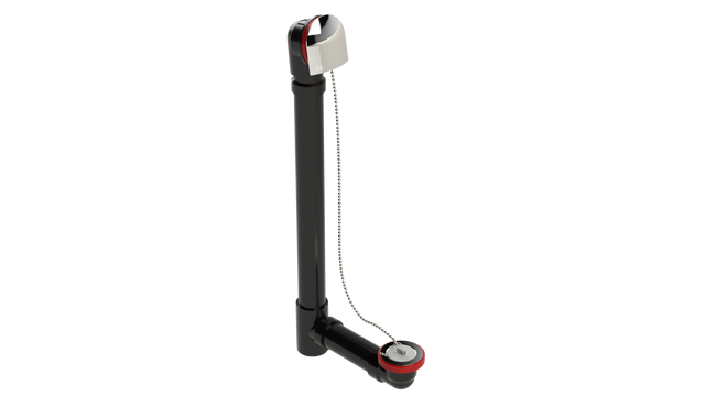 ABS OFFSET WASTE & OVERFLOW PLUG & CHAIN EXTENDED (6040CS-20CP)