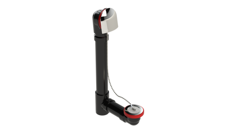 ABS OFFSET WASTE & OVERFLOW PLUG & CHAIN (6040CS)