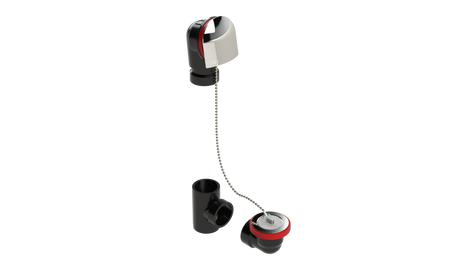 ABS OFFSET WASTE & OVERFLOW PLUG & CHAIN KIT (6040CSK)