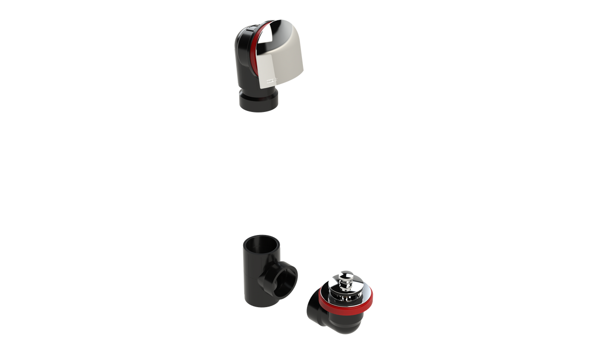 ABS OFFSET WASTE & OVERFLOW PUSH-PULL KIT (6040PPK-CP)