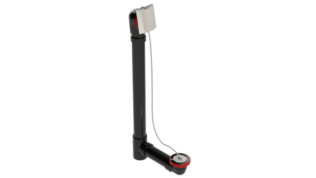 ABS OFFSET WASTE & OVERFLOW PLUG & CHAIN EXTENDED (6041CS-20CP)