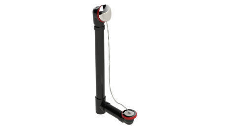 ABS OFFSET WASTE & OVERFLOW PLUG & CHAIN EXTENDED (6042CS-20CP)