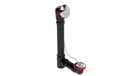 ABS OFFSET WASTE & OVERFLOW PLUG & CHAIN (6042CS)