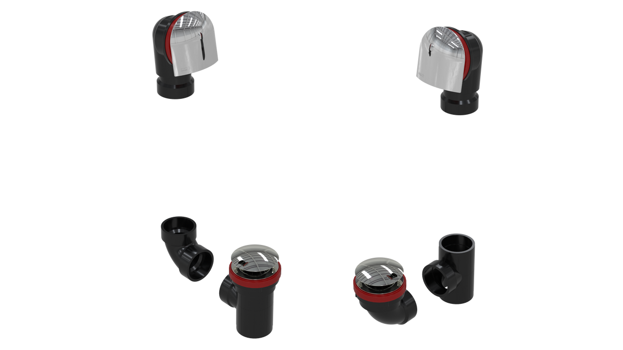 ABS TOTAL 1™ W/O W/BELL & CLICKER® KIT - FULL KIT (LESS PIPE, WITH TEE AND EL) (6060QK-CP)