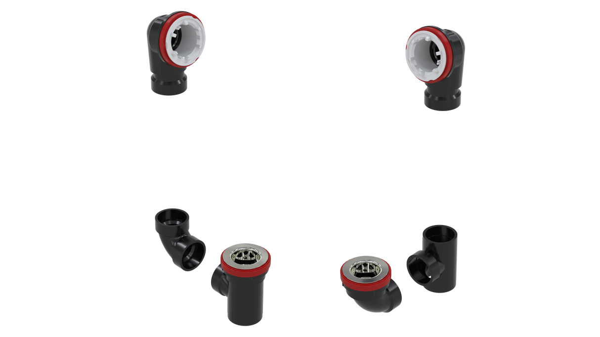 ABS TOTAL 1™ W/O ROUGH-IN KIT - FULL KIT (LESS PIPE, WITH TEE AND EL) (6060RI-K)