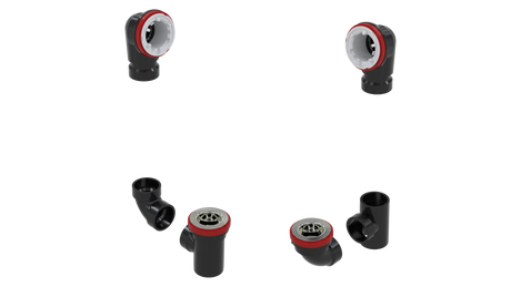 ABS TOTAL 1™ W/O ROUGH-IN KIT - FULL KIT (LESS PIPE, WITH TEE AND EL) (6060RI-K)