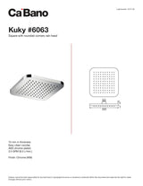 Kuky 8" square rain head with rounded corners
