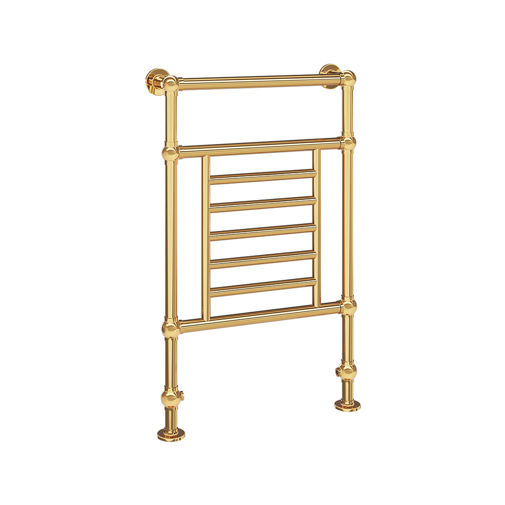23.5"x38" Tuzio Thames Towel Warmer in Unlacquered Brass / Electric Plug-I