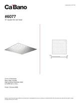 12" square thin rain head