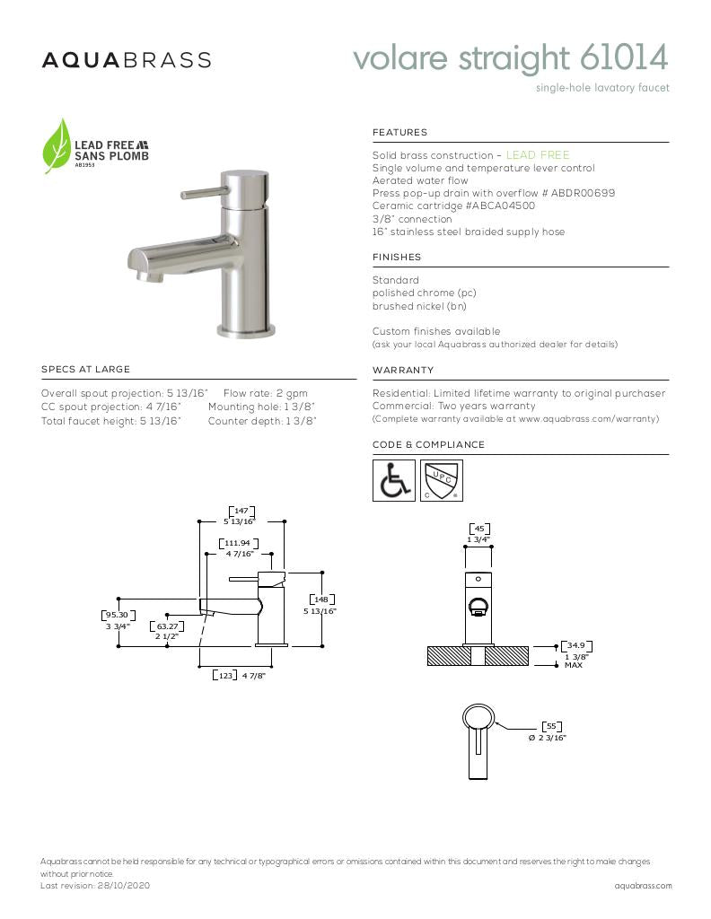 Single-hole lavatory faucet