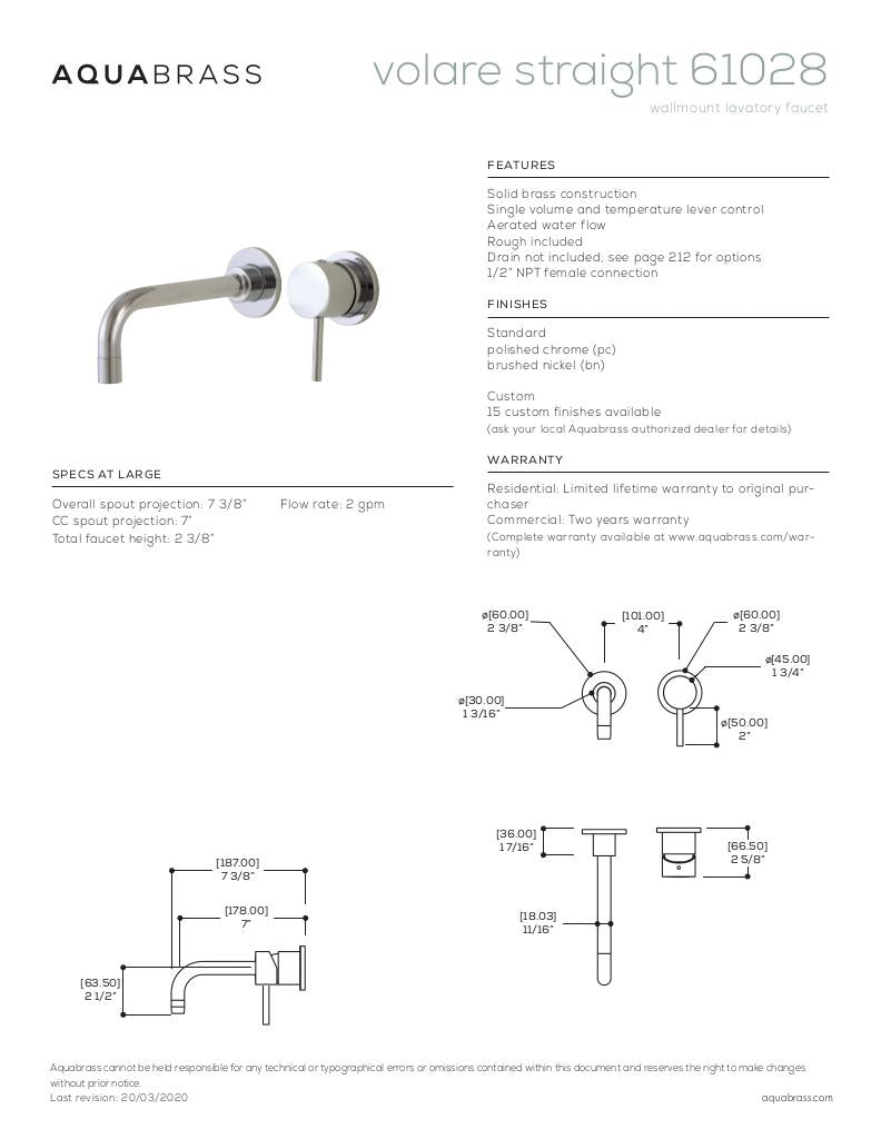 Wallmount lavatory faucet