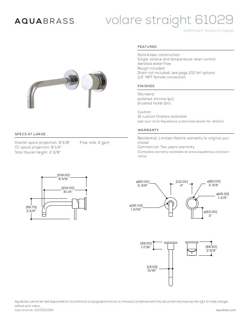 Wallmount lavatory faucet