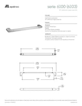 24" wallmount single towel bar