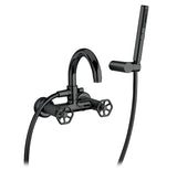 Wall mount tub filler with hand shower