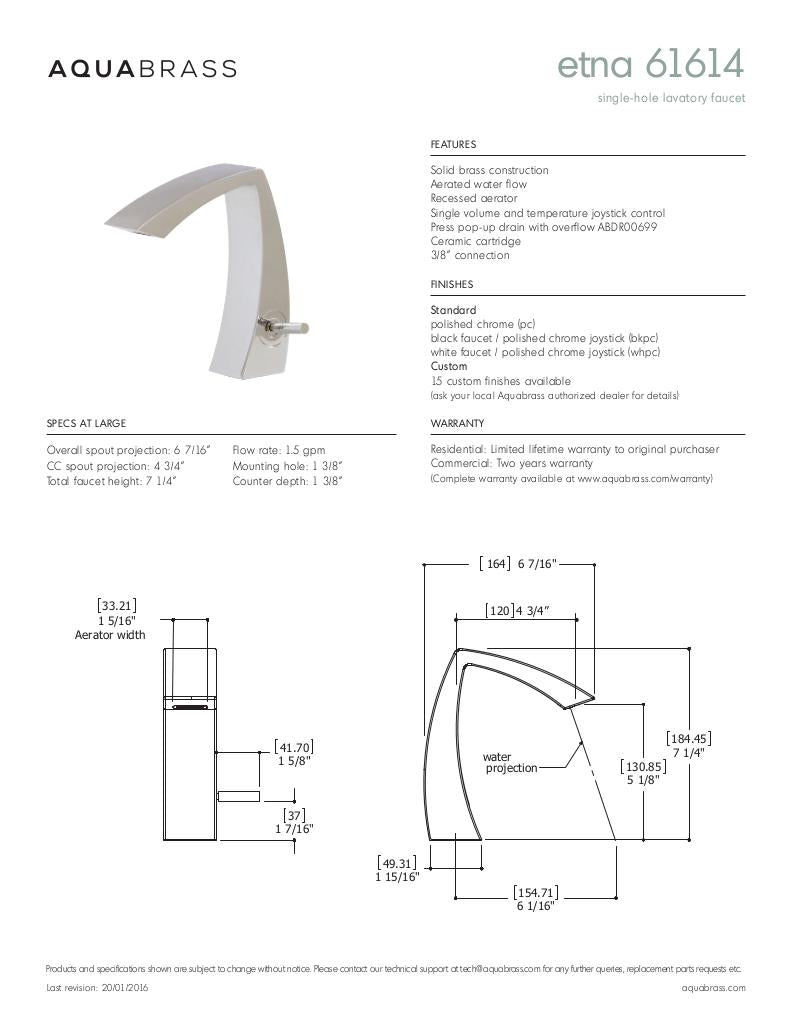 Single-hole lavatory faucet