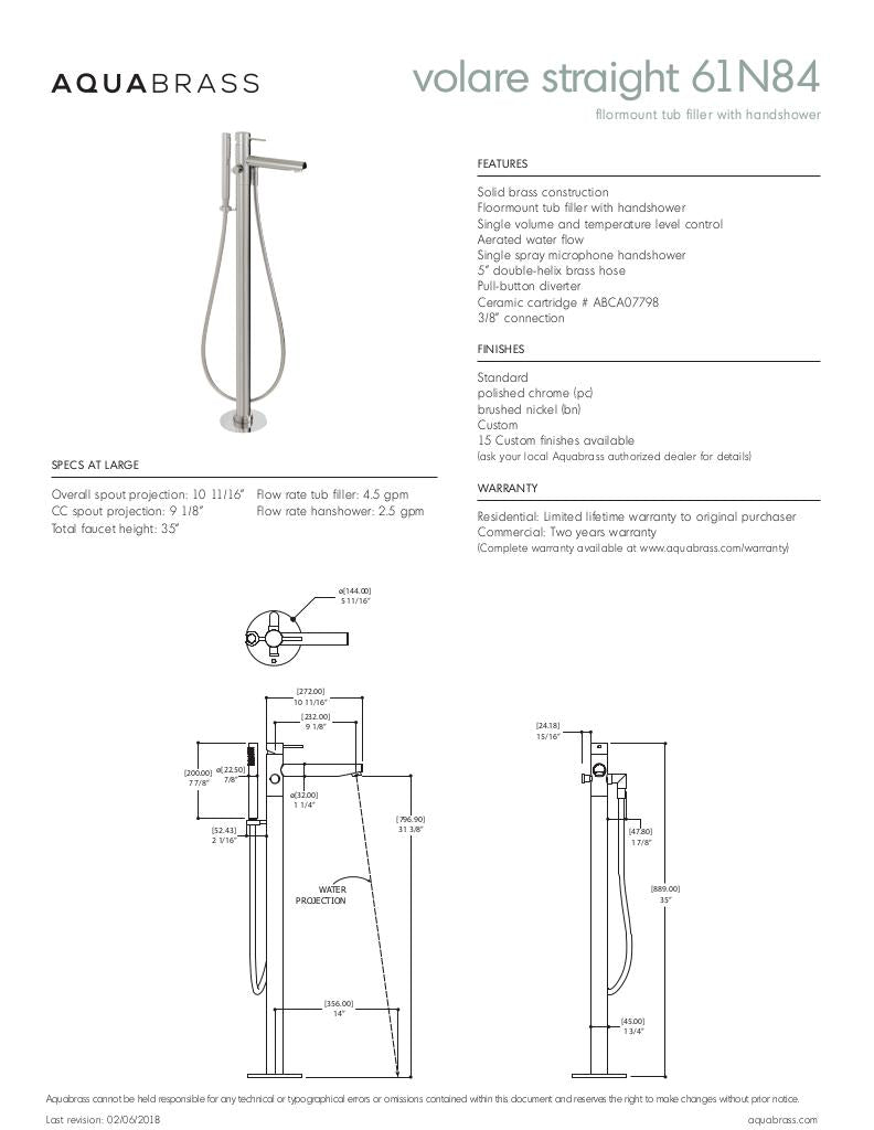 Floormount tub filler with handshower