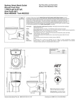 Sydney Smart Back Outlet Toilet
