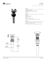1 1/4" square press pop-up drain