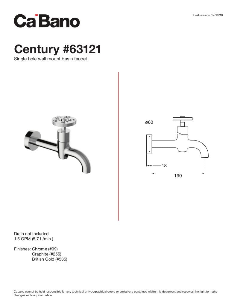 Single hole wall mount basin faucet