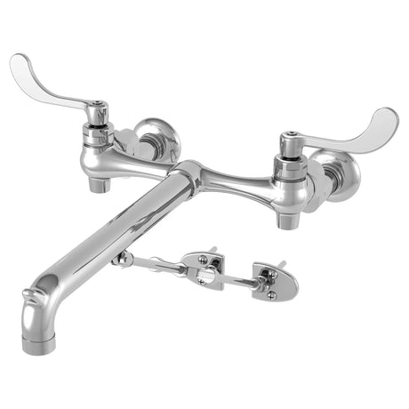 Bottom Brace Wall-Mount Service Sink Faucet With 12-Inch Spout and Offset Shanks