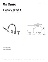 4 piece deck mount tub filler with hand shower