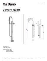 Floor mount tub filler with hand shower