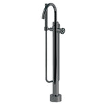 Floor mount tub filler with hand shower