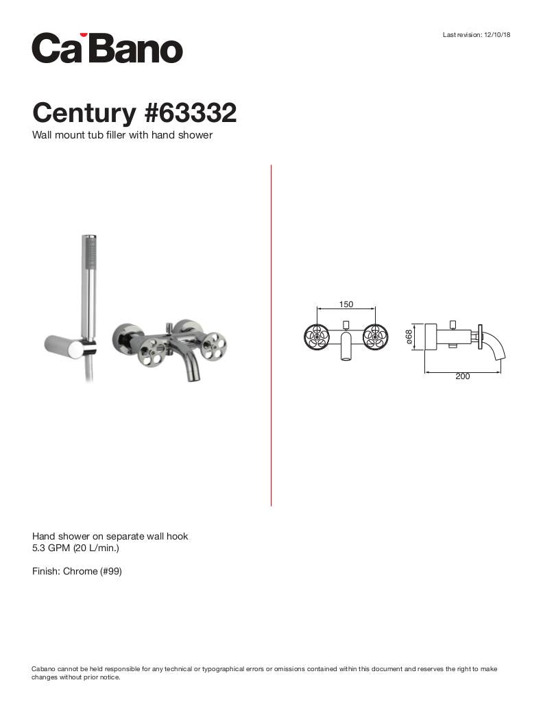 Wall mount tub filler with hand shower