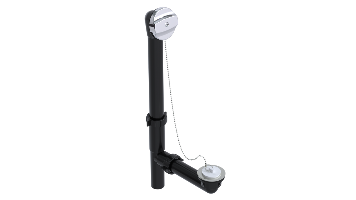 SCH. 20 PLASTIC OFFSET WASTE & OVERFLOW PLUG & CHAIN (6340CS-L)