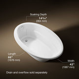 Sunward® 66" x 42" drop-in bath