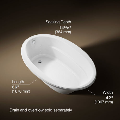 Sunward® 66" x 42" drop-in bath