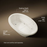 Sunward® 66" x 42" drop-in whirlpool bath